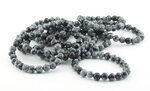 Sneeuwvlok obsidiaan armband, 8 mm kralen