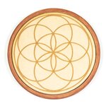 Bord met seed of life symbool als onderdeel van het kristalraster met als thema voorspoed