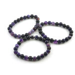 Agaat armband, 8 mm kralen, paars