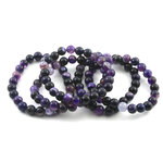 edelsteen armband agaat, paars gekleurd, 8 mm kralen