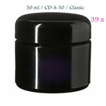 39 x 50 ml cosmeticapot Ceres, Miron violet glas CD-S-50 met modern of klassiek deksel bij Just Flow - webwinkel met violet glas, edelsteenremedies, edelstenen, wierook en spirituele artikelen in Vlissingen (Zeeland)