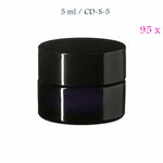 95 x 5 ml Ceres cosmeticapot met Modern deksel, Miron violet glas