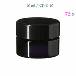 72 x 10 ml Ceres cosmeticapot met modern of klassiek deksel, Miron violet glas