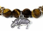 Tijgeroog/rutielkwarts armband met olifant hangertje - Just Flow - webwinkel met violet glas, edelsteenremedies, edelstenen, si