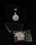 Rozekwarts hanger/oorbellen set aan zilveren oogje - Just Flow - webwinkel met violet glas, edelsteenremedies, edelstenen, sieraden, pendels, orakelkaarten, wierook, smudgekruiden en spirituele artikelen in Vlissingen (Zeeland)