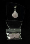 Rozekwarts hanger/oorbellen set aan zilveren oogje - Just Flow - webwinkel met violet glas, edelsteenremedies, edelstenen, sieraden, pendels, orakelkaarten, wierook, smudgekruiden en spirituele artikelen in Vlissingen (Zeeland)