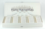 Testset Flow Remedies in opbergdoos, enkelvoudig + combinaties - Just Flow - webwinkel met violet glas, edelsteenremedies, edelstenen, sieraden, pendels, orakelkaarten, wierook, smudgekruiden en spirituele artikelen in Vlissingen (Zeeland)