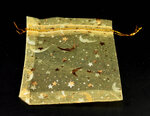 Organza zakje Maan en Sterren, diverse kleuren, 9x12 cm