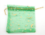 Organza zakje Maan en Sterren, diverse kleuren, 9x12 cm
