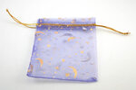 Organza zakje Maan en Sterren, diverse kleuren, 9x12 cm