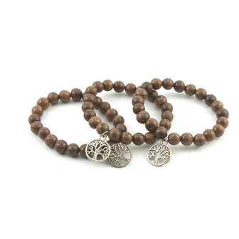 Wengehout armband - actuele voorraad