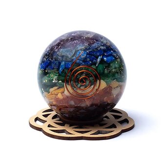Edelsteenbol houder seed of life, voorbeeld met bol, 78435