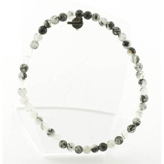 Toermalijnkwarts armband, 4 mm kralen