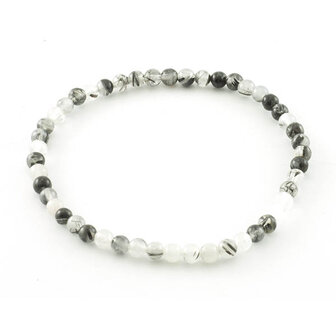 Toermalijnkwarts armband, 4 mm kralen
