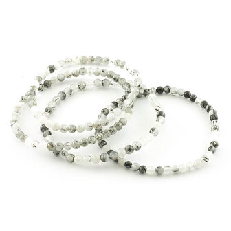 Toermalijnkwarts armband, 4 mm kralen