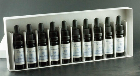 Flow Remedies edelsteenremedies set combinatie-remedies  - Just Flow - webwinkel met violet glas, edelsteenremedies, edelstenen