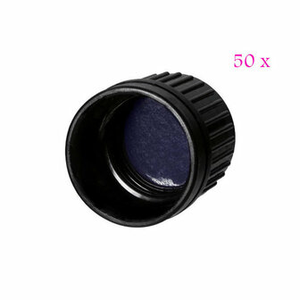 50 x Miron serie 2 DIN18 schroefdop met violet inleg (voor Orion flessen)