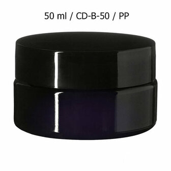 Miron violet glas cosmeticapot breed  50 ml (CD-B-50) Sirius - Just Flow - webwinkel met violet glas, edelsteenremedies, edelstenen, sieraden, pendels, orakelkaarten, wierook, smudgekruiden en spirituele artikelen in Vlissingen (Zeeland)
