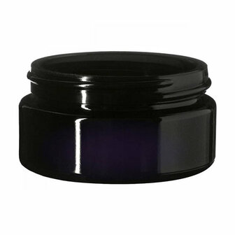 Miron violet glas cosmeticapot breed  50 ml (CD-B-50) Sirius - Just Flow - webwinkel met violet glas, edelsteenremedies, edelstenen, sieraden, pendels, orakelkaarten, wierook, smudgekruiden en spirituele artikelen in Vlissingen (Zeeland)