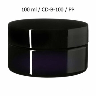 100 ml brede cosmeticapot Sirius, Miron violet glas CD-B-100 bij Just Flow - webwinkel met violet glas, edelsteenremedies, edel