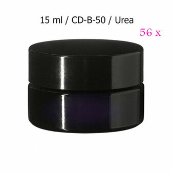 56 x 15 ml brede cosmeticapot Sirius, Miron violet glas CD-B-15 bij Just Flow - webwinkel met violet glas, edelsteenremedies, edelstenen, wierook en spirituele artikelen in Vlissingen (Zeeland)