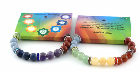 Chakra-armband, elastisch - Just Flow - webwinkel met violet glas, edelsteenremedies, edelstenen, sieraden, pendels, orakelkaar