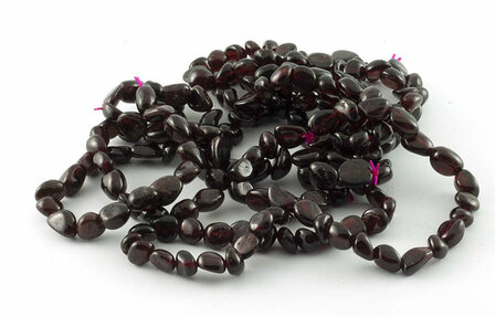 Granaat armband, 6-8 mm nuggets - Just Flow - webwinkel met violet glas, edelsteenremedies, edelstenen, sieraden, pendels, orak
