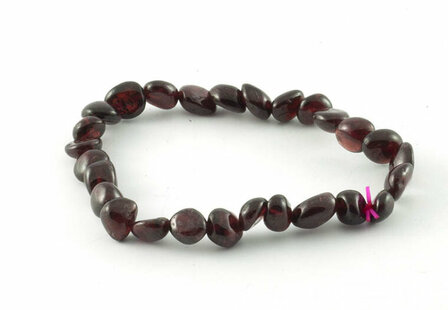 Granaat armband, 6-8 mm nuggets - Just Flow - webwinkel met violet glas, edelsteenremedies, edelstenen, sieraden, pendels, orak
