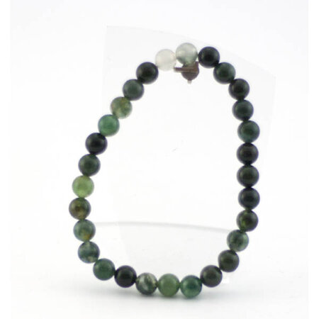 Mosagaat armband, 6 mm kralen