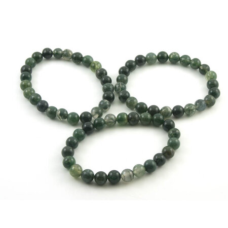 Mosagaat armband, 8 mm kralen