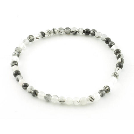 Toermalijnkwarts armband, 4 mm kralen