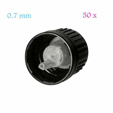 50 x Miron serie 2 DIN18 druppeldop - 0.7 mm (voor Orion flessen)