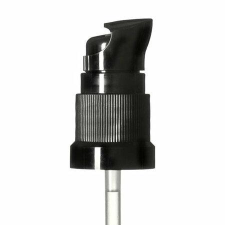Miron pompdop/lotiondop Metropolitan voor Orion flessen,  DIN18, zwart kapje, dosering 0,10 ml