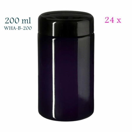 24 x 200 ml Saturn wijdhalspot, Miron violet glas
