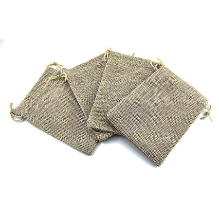Katoen-hennep buideltje, 9x13 cm, naturel