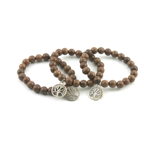 Wengehout armband - actuele voorraad