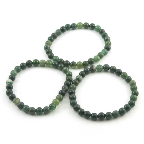Mosagaat armband, 6 mm kralen