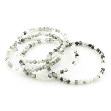 Toermalijnkwarts armband, 4 mm kralen