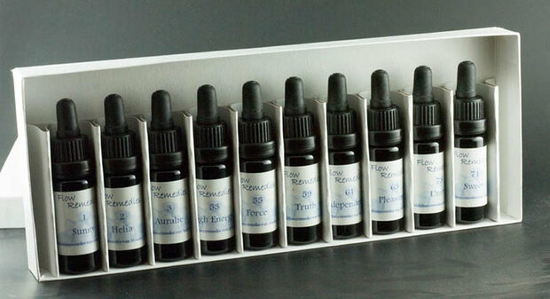 Flow Remedies edelsteenremedies set combinatie-remedies  - Just Flow - webwinkel met violet glas, edelsteenremedies, edelstenen
