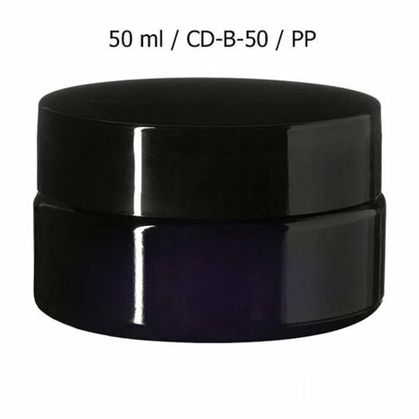 Miron violet glas cosmeticapot breed  50 ml (CD-B-50) Sirius - Just Flow - webwinkel met violet glas, edelsteenremedies, edelstenen, sieraden, pendels, orakelkaarten, wierook, smudgekruiden en spirituele artikelen in Vlissingen (Zeeland)