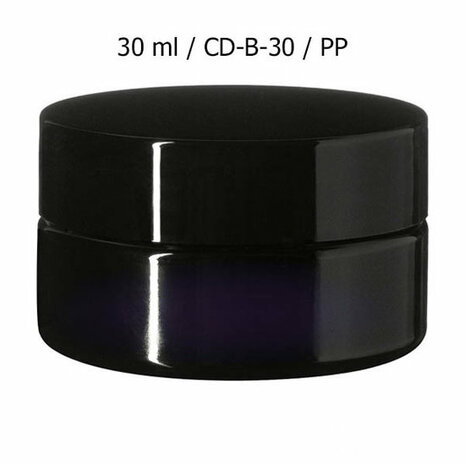 30 ml brede cosmeticapot Sirius, Miron violet glas CD-B-30 bij Just Flow - webwinkel met violet glas, edelsteenremedies, edelstenen, wierook en spirituele artikelen in Vlissingen (Zeeland)