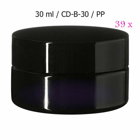 39 x 30 ml brede cosmeticapot Sirius, Miron violet glas CD-B-30 - Just Flow - webwinkel met violet glas, edelsteenremedies, edelstenen, sieraden, pendels, orakelkaarten, wierook, smudgekruiden en spirituele artikelen in Vlissingen (Zeeland)