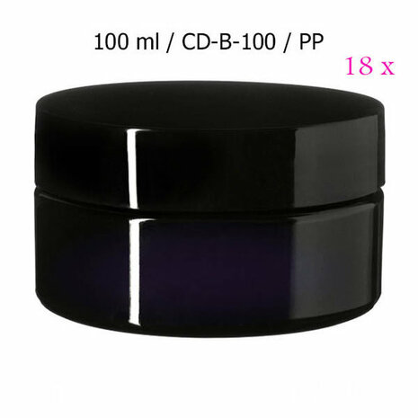 18 x 100 ml brede cosmeticapot Sirius, Miron violet glas CD-B-100 bij Just Flow - webwinkel met violet glas, edelsteenremedies,