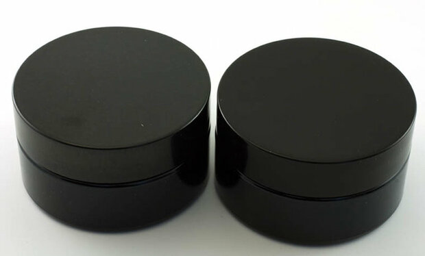 18 x 100 ml brede cosmeticapot Sirius, Miron violet glas CD-B-100 - Just Flow - webwinkel met violet glas, edelsteenremedies, e