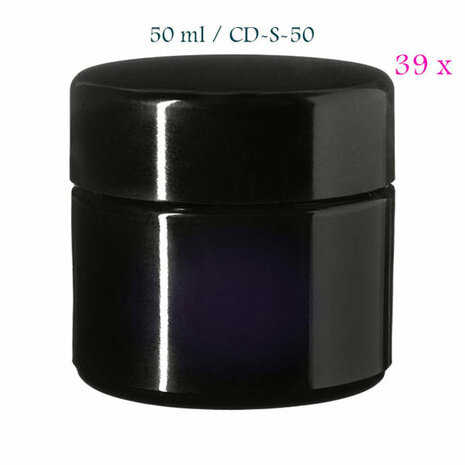 39 x 50 ml Ceres cosmeticapot met modern of klassiek deksel, Miron violet glas