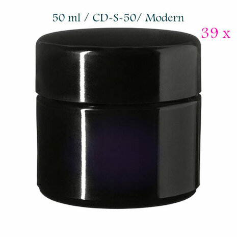 39 x 50 ml cosmeticapot Ceres, Miron violet glas CD-S-50 met modern of klassiek deksel - Just Flow - webwinkel met violet glas, edelsteenremedies, edelstenen, sieraden, pendels, orakelkaarten, wierook, smudgekruiden en spirituele artikelen in Vlissingen (