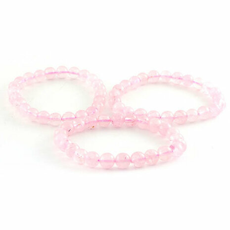Rozekwarts armband, 8 mm kralen