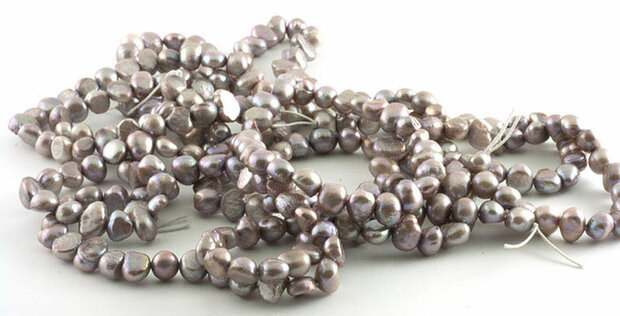Zoetwaterparel armband, zilvergrijs - Just Flow - webwinkel met violet glas, edelsteenremedies, edelstenen, sieraden, pendels, 