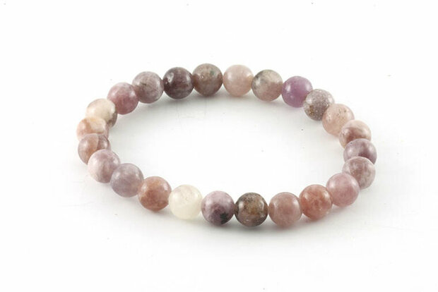 Aardbeienkwarts armband 8 mm kralen - Just Flow - webwinkel met violet glas, edelsteenremedies, edelstenen, sieraden, pendels, 