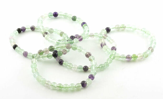 Fluoriet armband, 6 mm kralen - Just Flow - webwinkel met violet glas, edelsteenremedies, edelstenen, sieraden, pendels, orakel